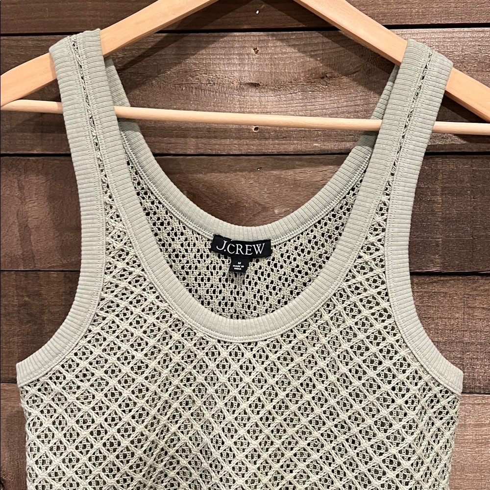 J. Crew Women's Crochet Tank Top in Sage Green - Picture 3 of 7